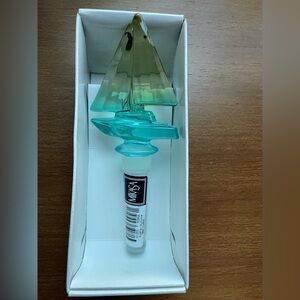 Vintage Mikasa Regatta Austrian Lead Crystal Wine Bottle Stopper 5" Sailboat